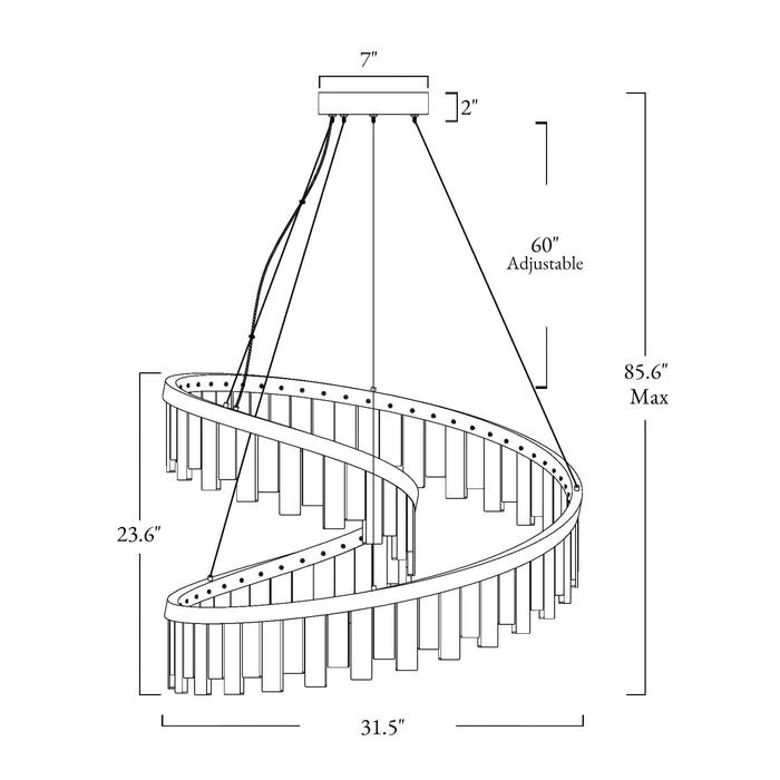 Felvion 1-Light LED Brass Chandelier