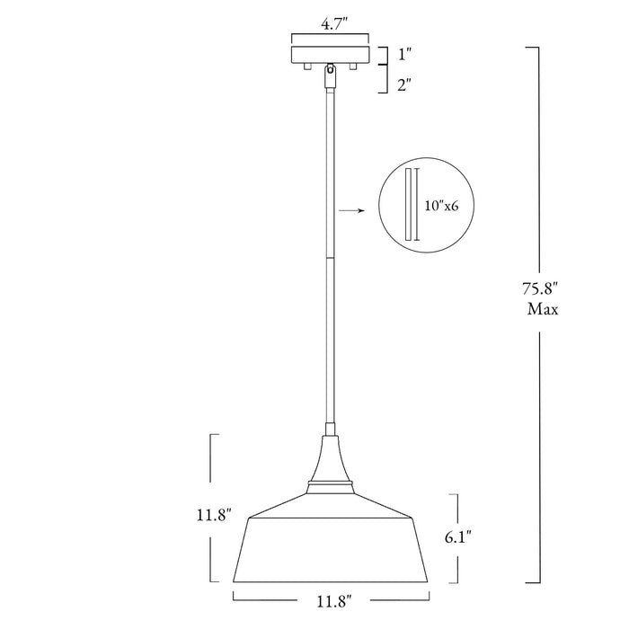 Nexarin 1-Light Gold Pendant Light