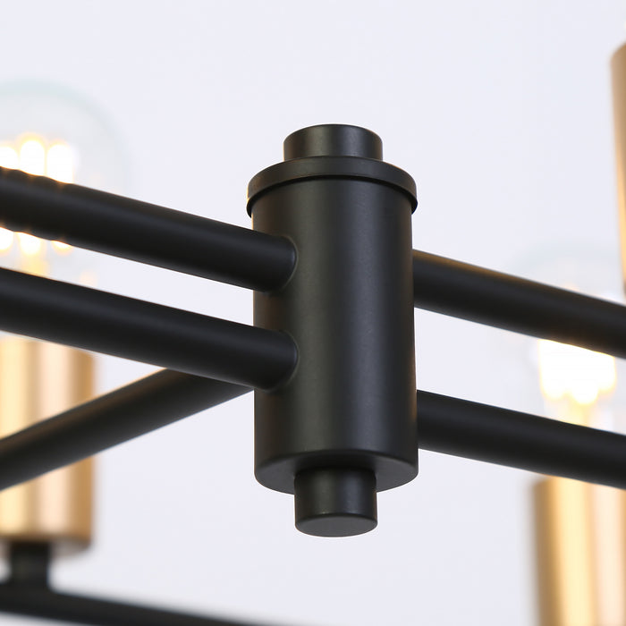 Lumvex 12-Light Black and Gold Island Light