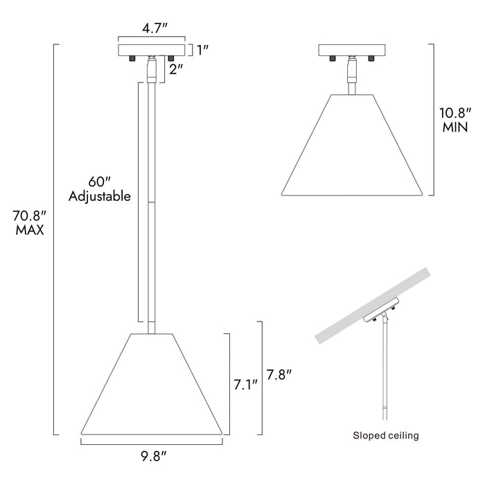 Serivon 1-Light Gold Pendant Light
