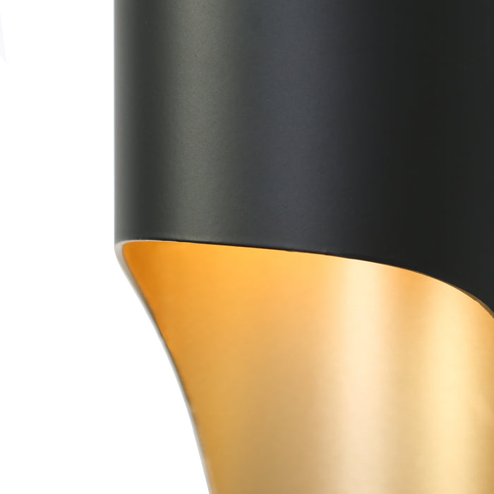 Serolyn 2-Light Black and Gold Wall Sconce