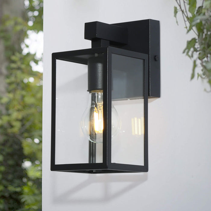 Virell 1-Light Textured Black Outdoor Wall Light