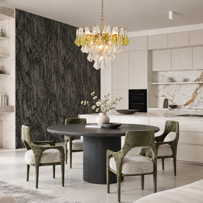 Novella 17-Light Gold Empire Tiered Chandelier with Glass Shade