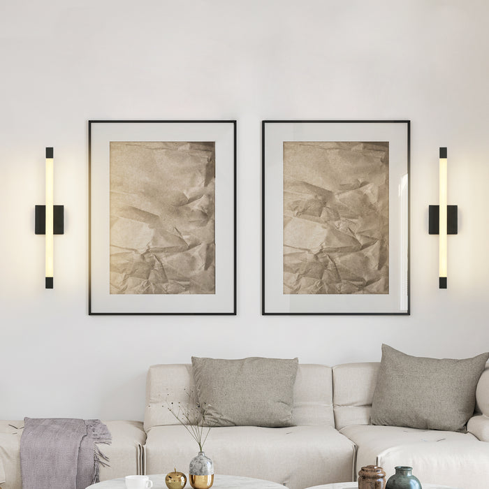 Lunova 1-Light Black Square Wall Sconce
