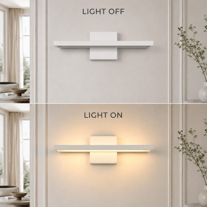 Lunova 1-Light White Square Wall Sconce