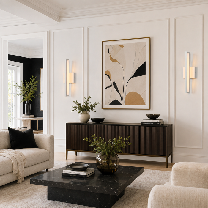 Lunova 1-Light White Square Wall Sconce