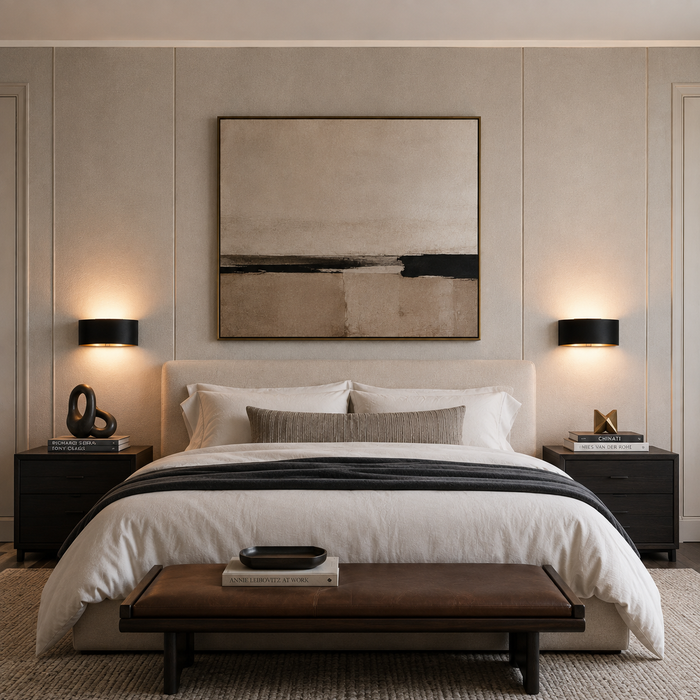Lunova 1-Light Black & Gold Square Wall Sconce