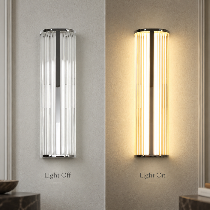 Lunova 1-Light Chrome Square Wall Sconce with Glass Shade