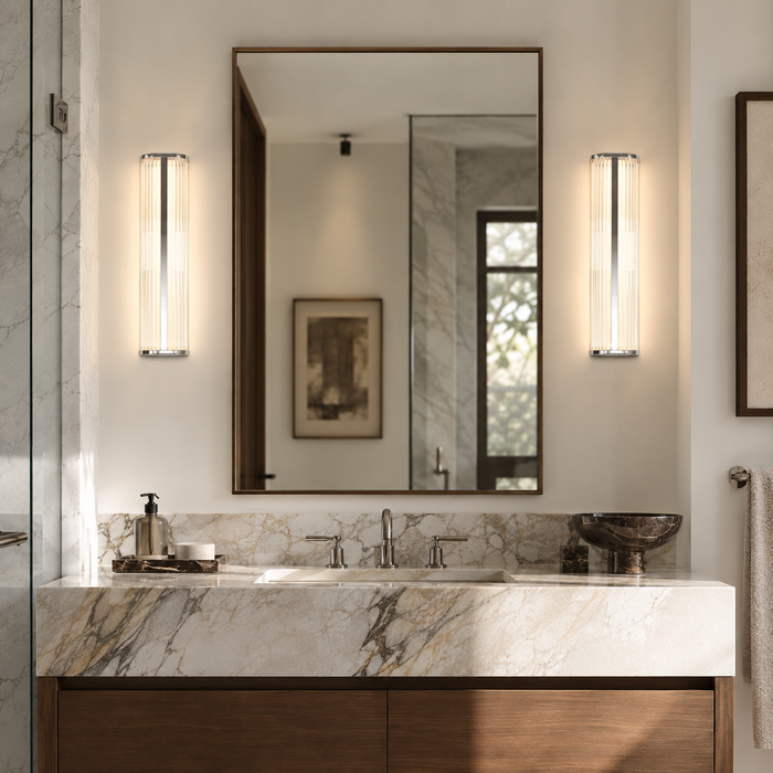 Lunova 1-Light Chrome Square Wall Sconce with Glass Shade