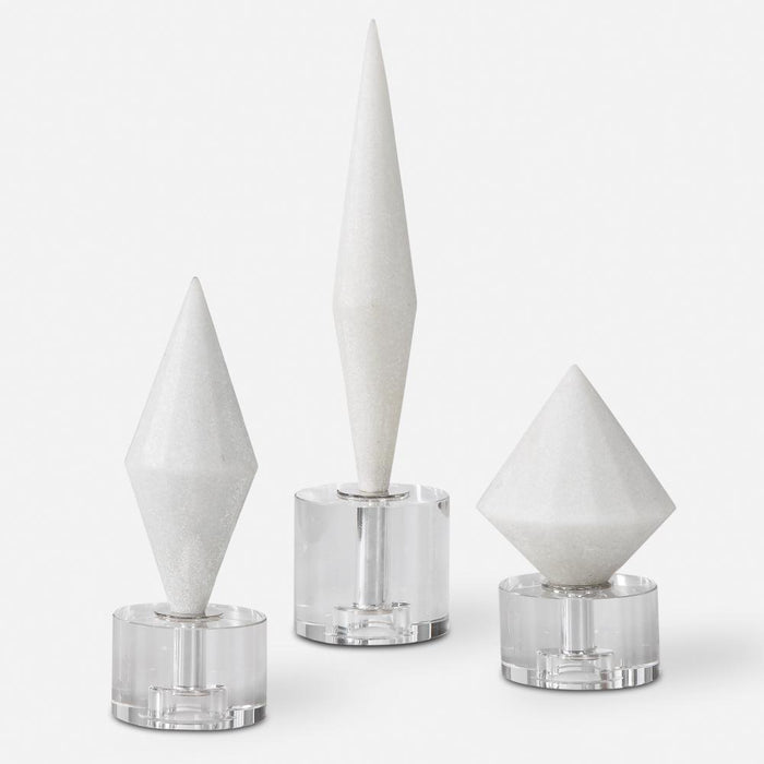 Uttermost Alize White Stone Sculptures Set/3