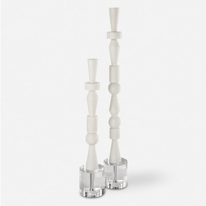 Uttermost Norte White Stone Sculptures Set/2