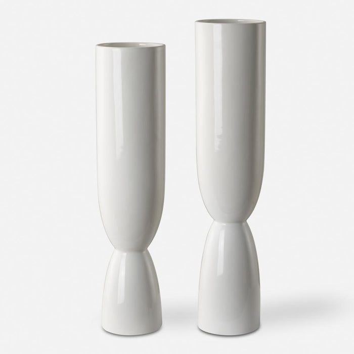 Uttermost Kimist White Vases Set/2