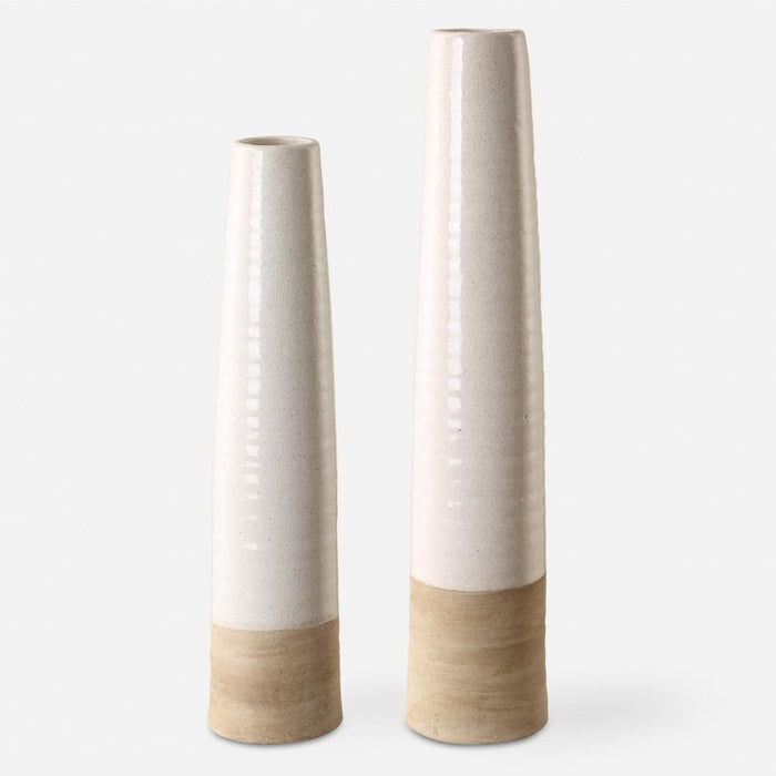 Uttermost Ivory Sands Ceramic Vases Set/2