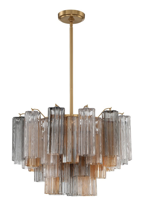Addis 9 Light Aged Brass Chandelier