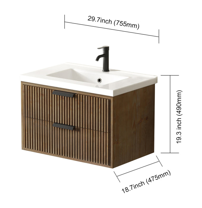 San Diego 30" Weather Fir Wall Mount Bathroom Vanity