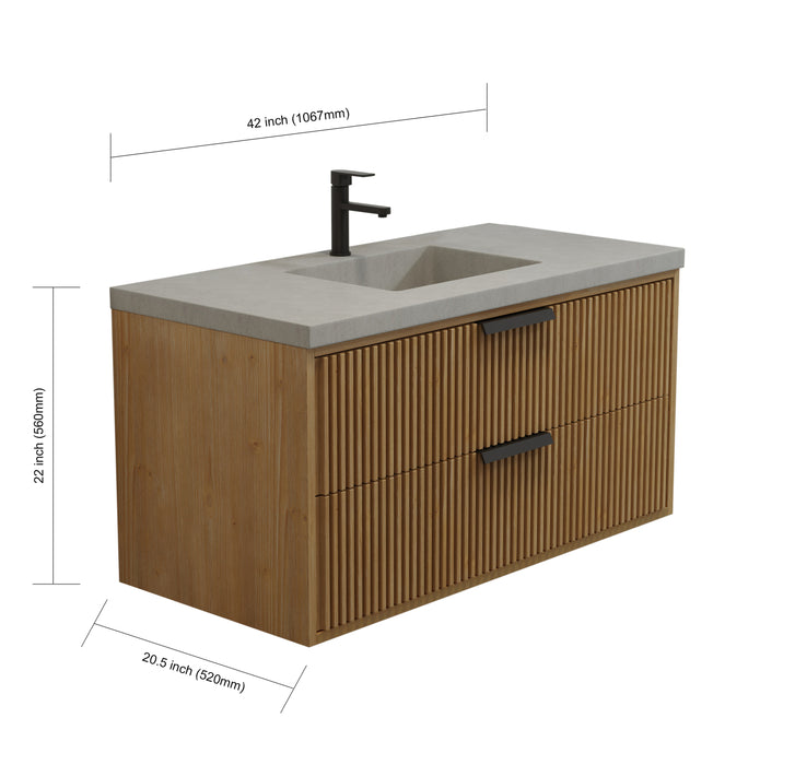 San Diego 42" Weather Fir Wall Mount Bathroom Vanity