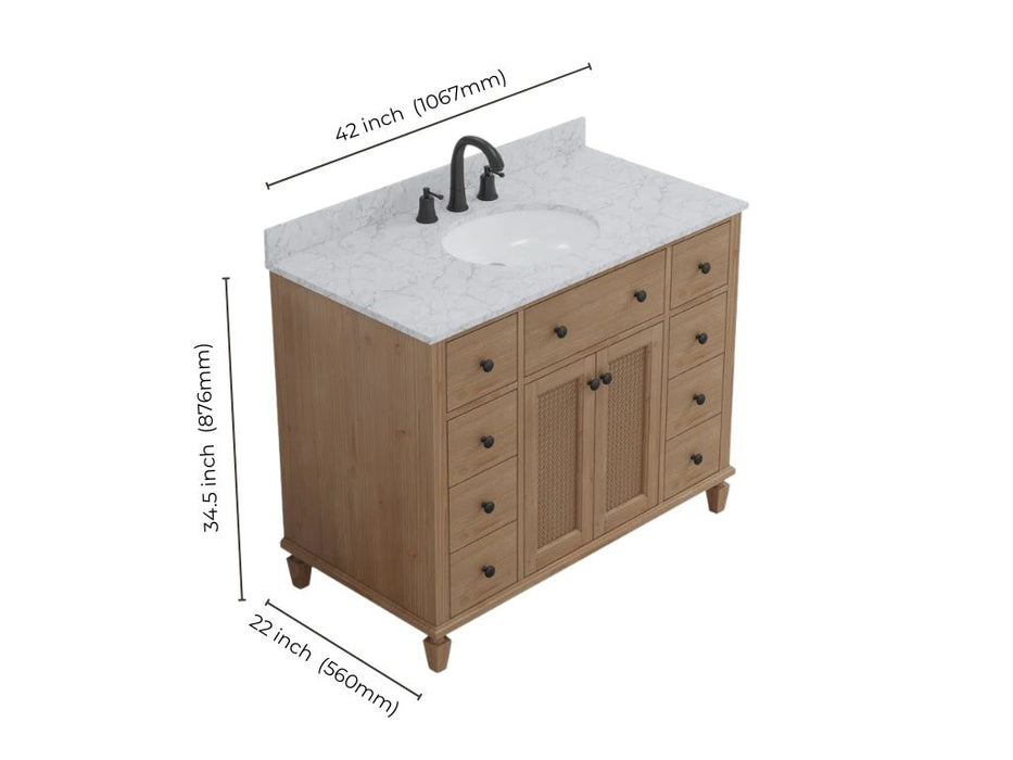 Annie 42" Weather Fir Single Bathroom Vanity