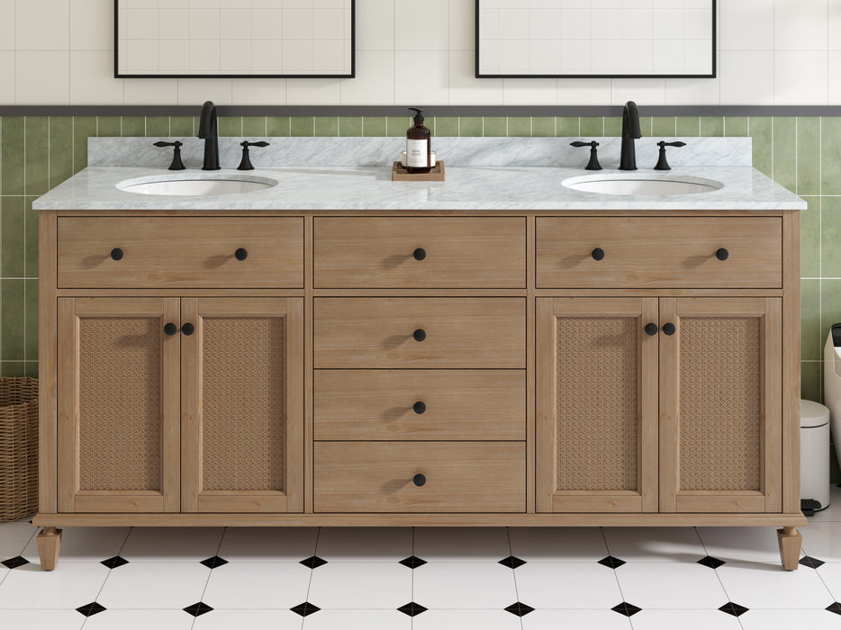 Annie 72" Weather Fir Double Bathroom Vanity