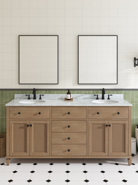 Annie 72" Weather Fir Double Bathroom Vanity