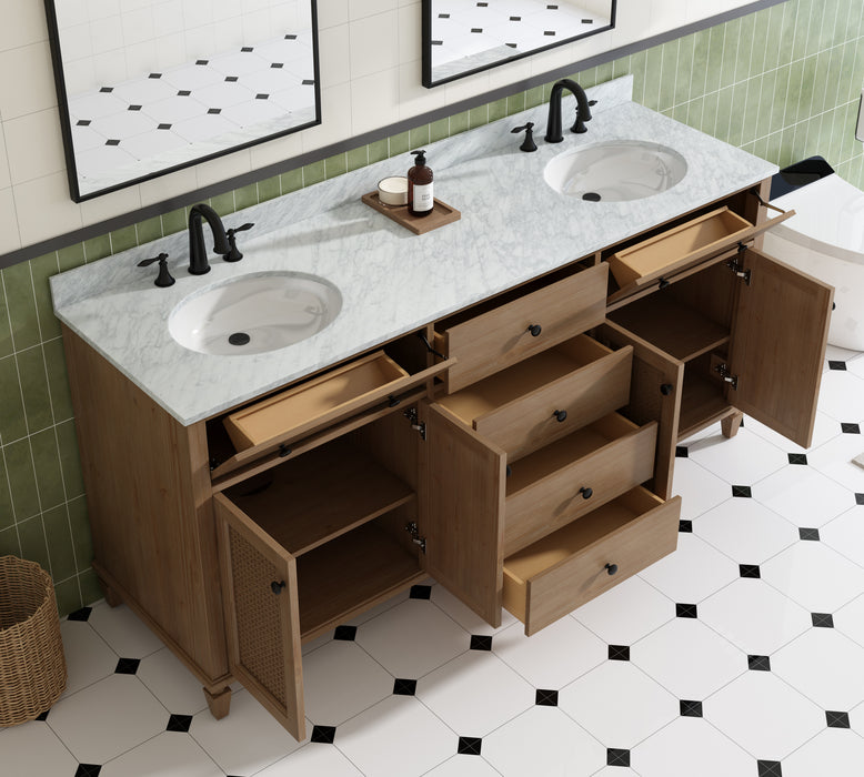 Annie 72" Weather Fir Double Bathroom Vanity