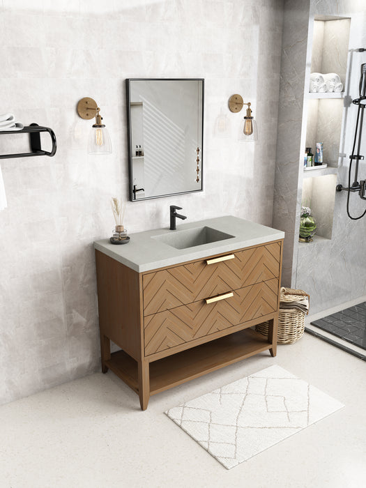 Savannah 42" Freestanding Bathroom Vanity with Gray Sink