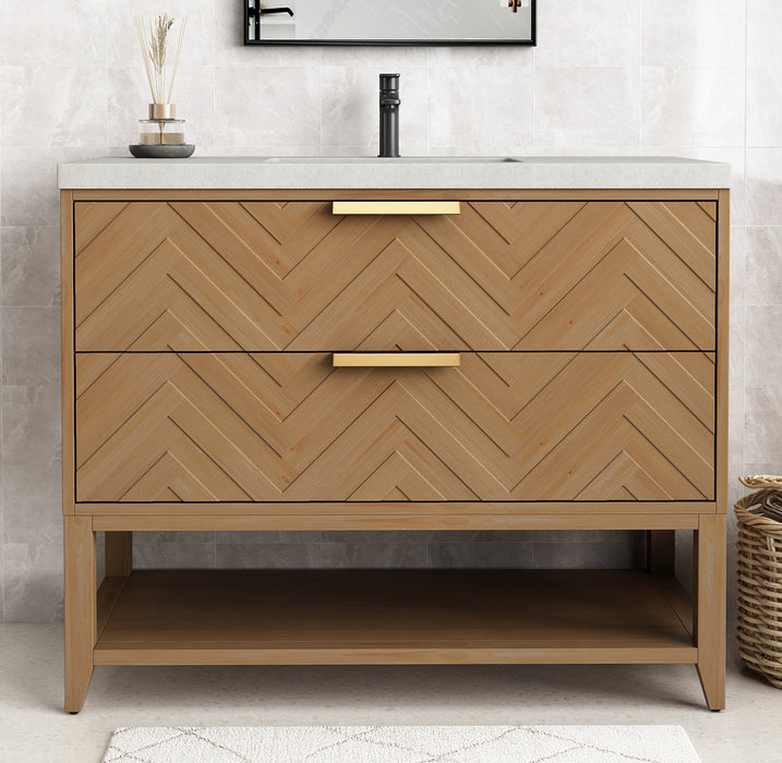 Savannah 42" Freestanding Bathroom Vanity with Gray Sink