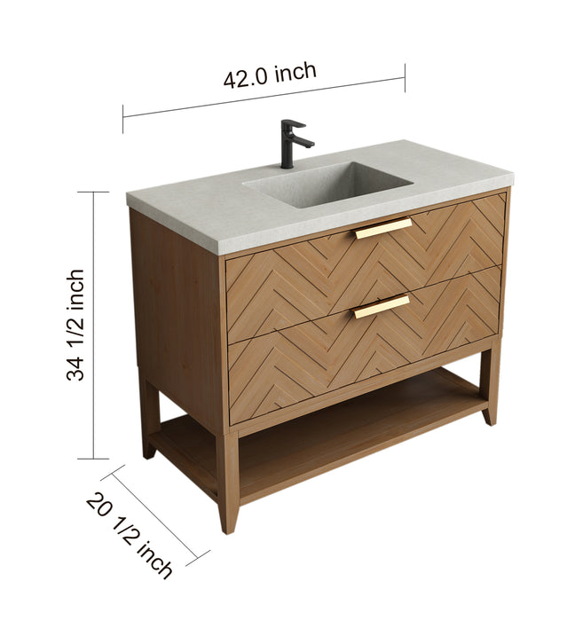 Savannah 42" Freestanding Bathroom Vanity with Gray Sink