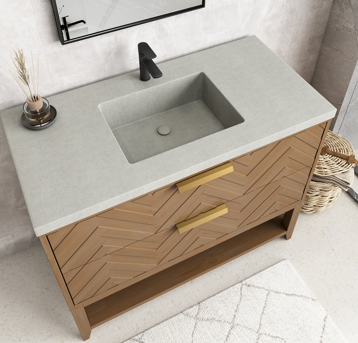 Savannah 42" Freestanding Bathroom Vanity with Gray Sink
