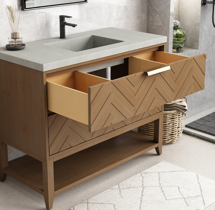 Savannah 42" Freestanding Bathroom Vanity with Gray Sink