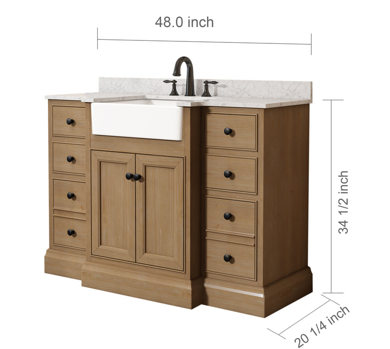 Kelly 48" Single Bathroom Vanity with Marble Top