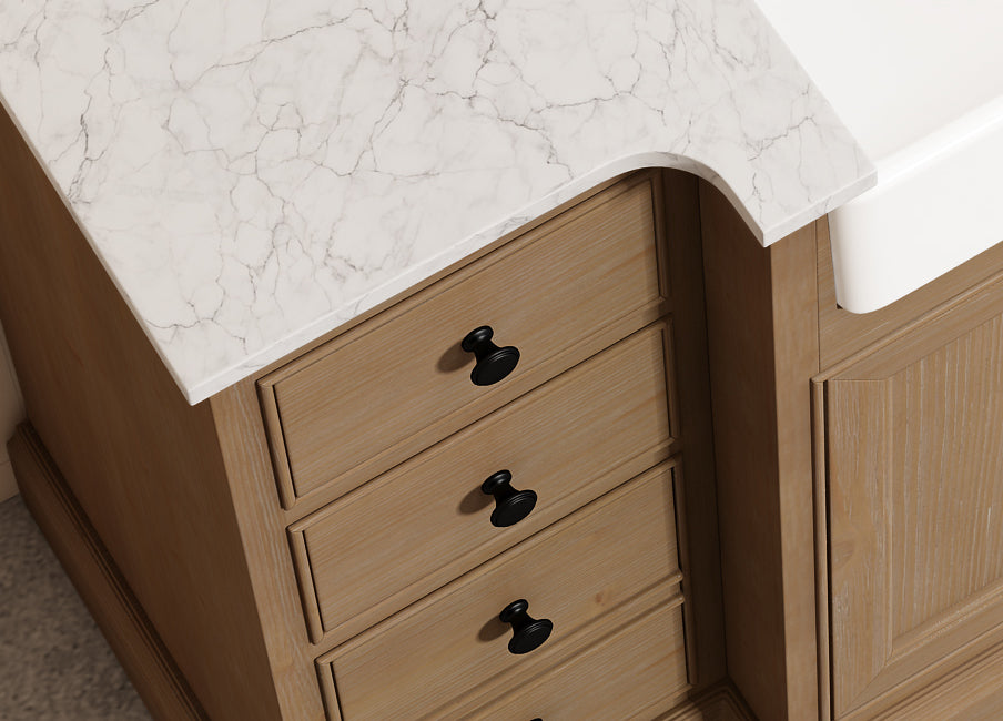 Kelly 48" Single Bathroom Vanity with Marble Top