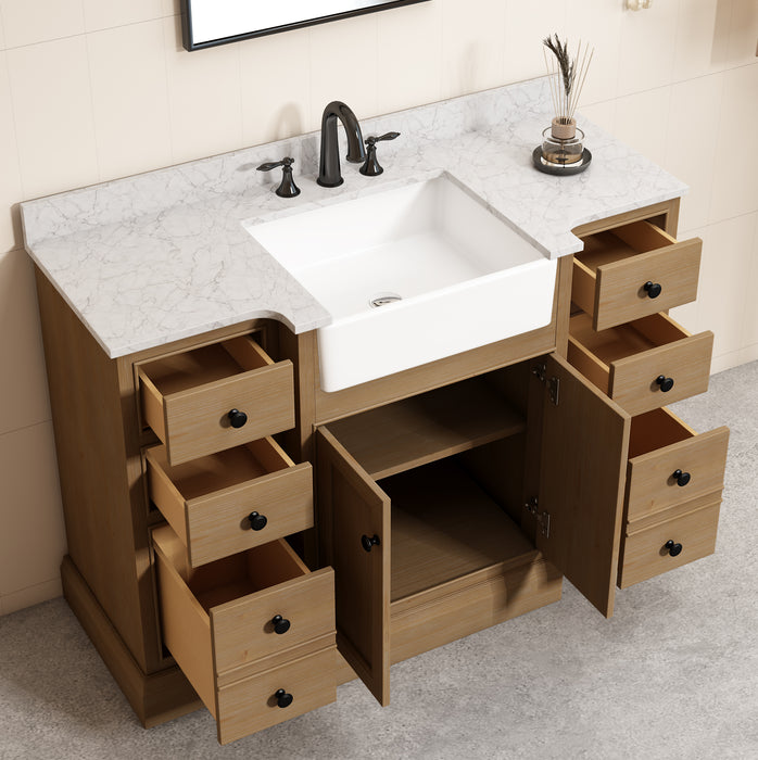 Kelly 48" Single Bathroom Vanity with Marble Top