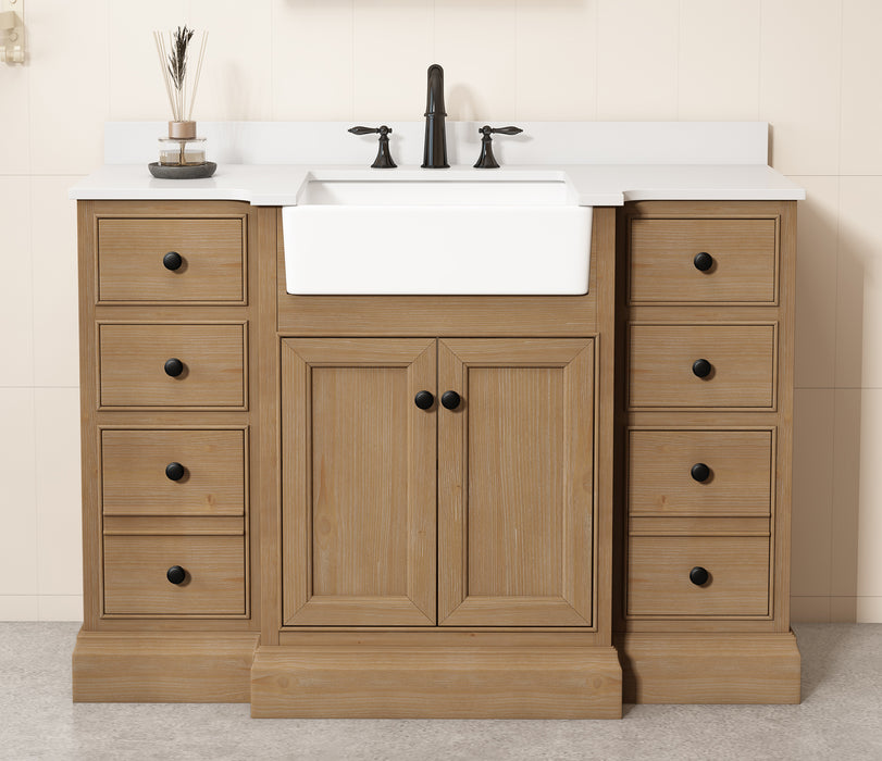 Kelly 48" Single Bathroom Vanity with White Stone Top