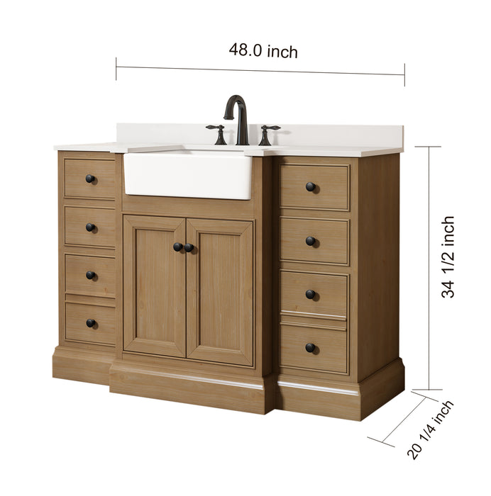 Kelly 48" Single Bathroom Vanity with White Stone Top