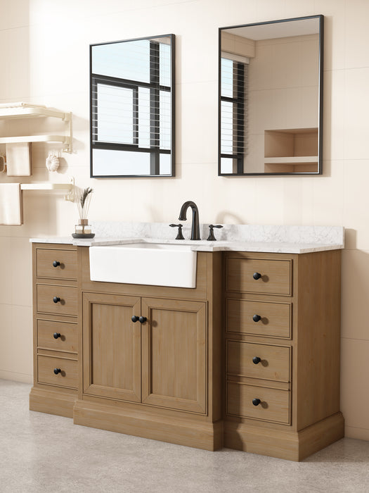 Kelly 60" Single Bathroom Vanity with Marble Top