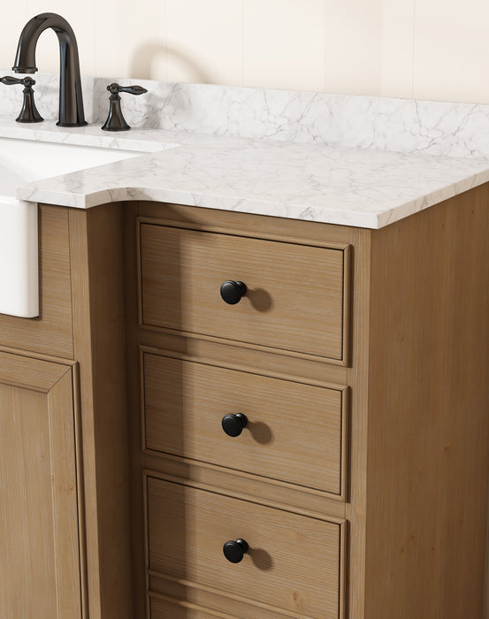 Kelly 60" Single Bathroom Vanity with Marble Top