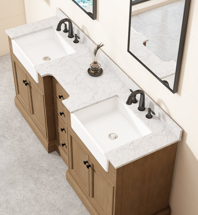 Kelly 72" Double Bathroom Vanity with Marble Top