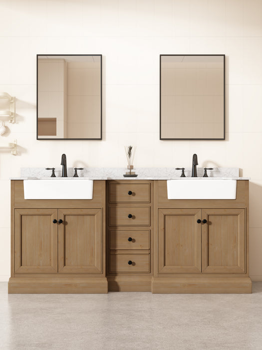 Kelly 72" Double Bathroom Vanity with Marble Top