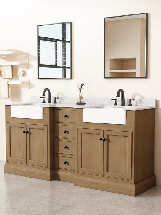 Kelly 72" Double Bathroom Vanity with Marble Top