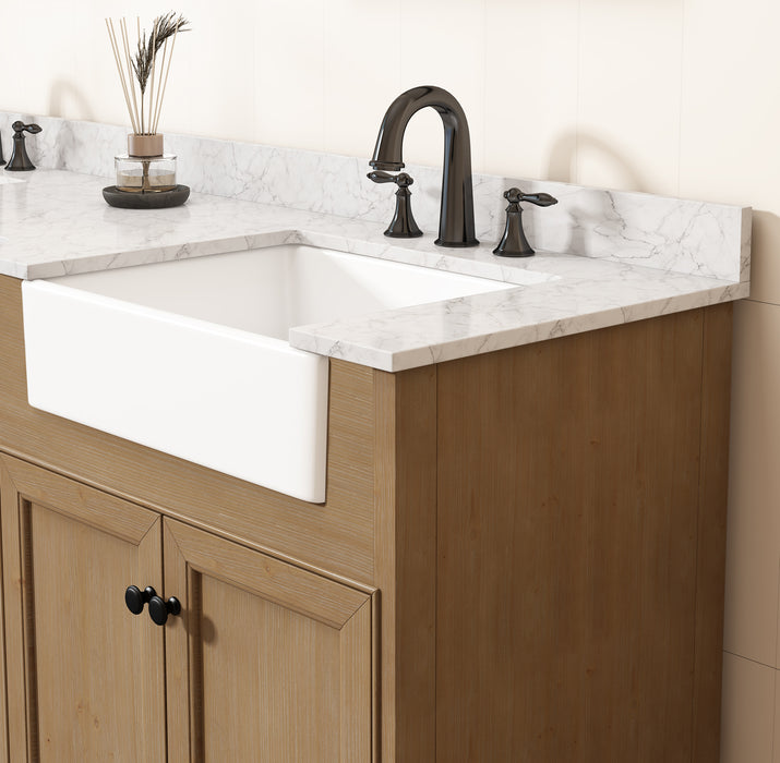 Kelly 72" Double Bathroom Vanity with Marble Top