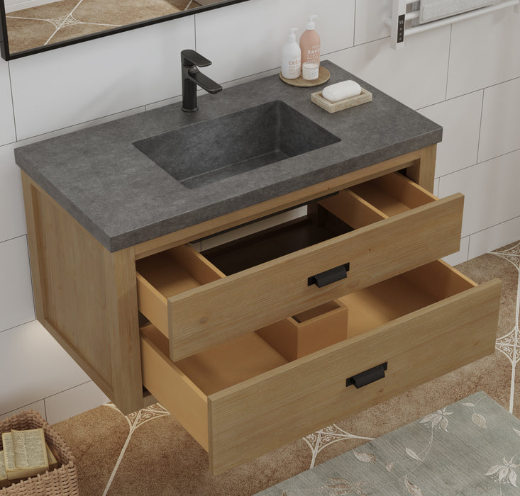 Kane 36" Rustic Bathroom Vanity, Single Gray Sink