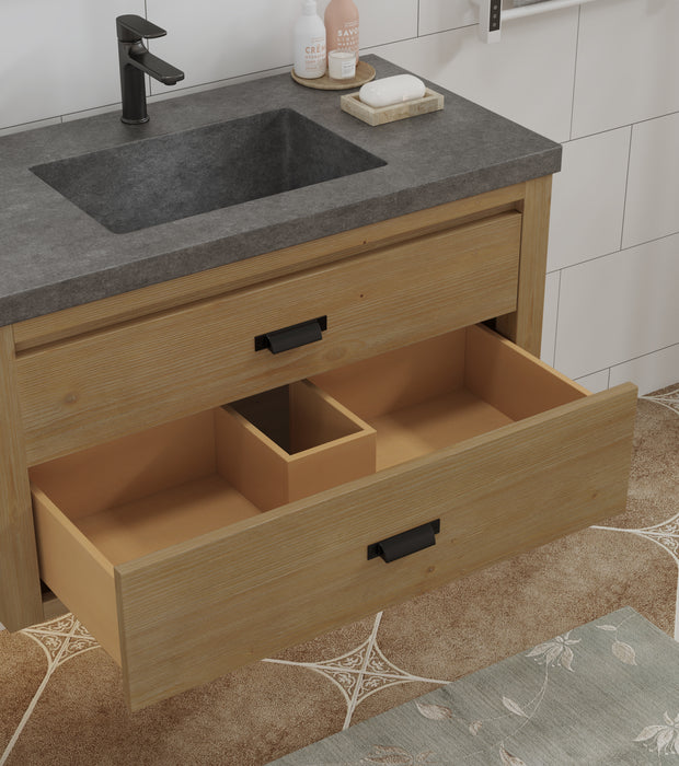 Kane 36" Rustic Bathroom Vanity, Single Gray Sink
