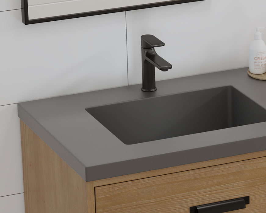 Kane 55" Rustic Bathroom Vanity, Double Gray Sinks