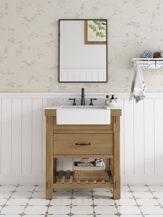 Mina 30" Farmhouse Bathroom Vanity, Backsplash Included