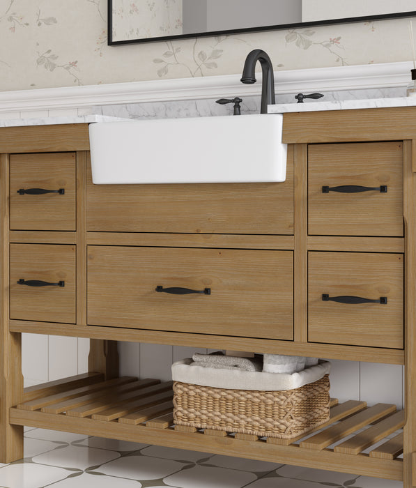 Mina 48" Farmhouse Bathroom Vanity, Backsplash Included