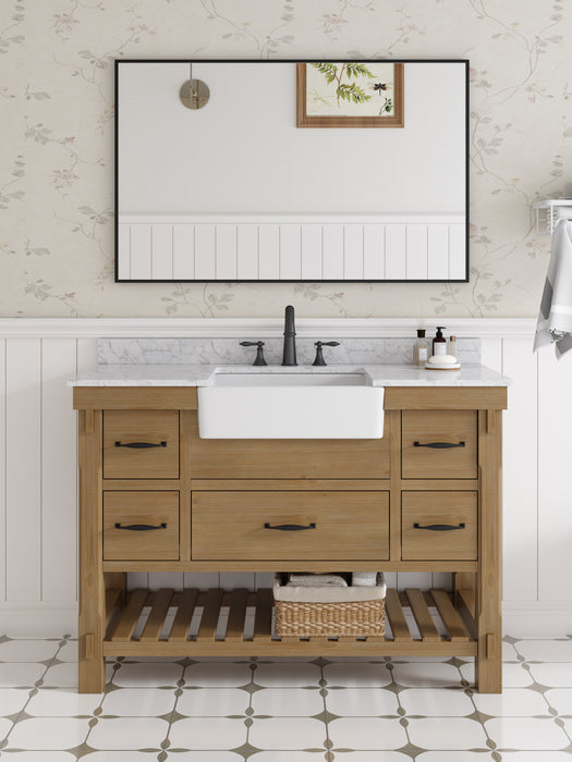Mina 48" Farmhouse Bathroom Vanity, Backsplash Included