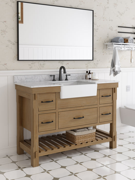 Mina 48" Farmhouse Bathroom Vanity, Backsplash Included