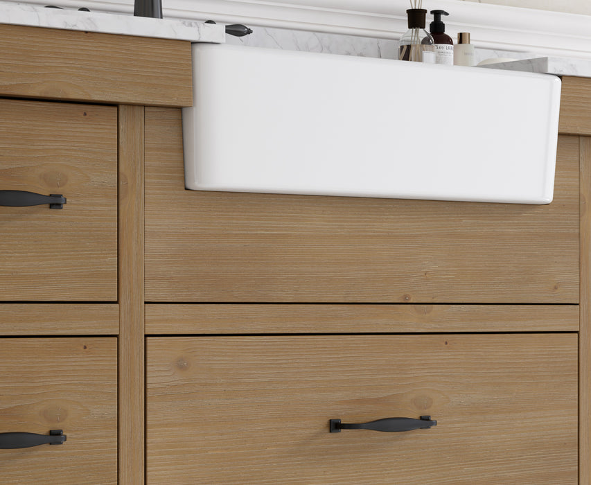 Mina 55" Farmhouse Bathroom Vanity, Backsplash Included