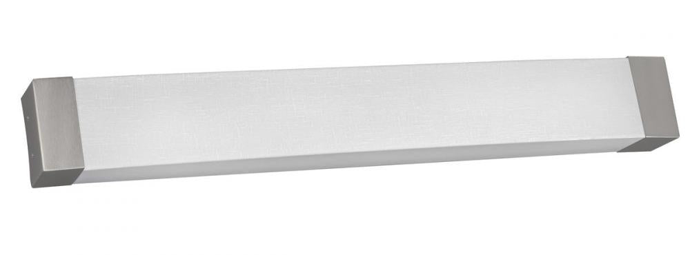 Algiers 37'' LED Vanity - Satin Nickel Finish Linen Acrylic Shade