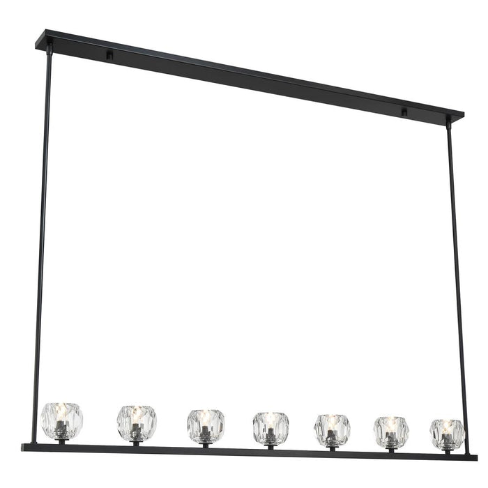 Aragon 7 Light LED Matte Black Linear Chandelier